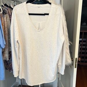 Z Supply Cream V-Neck Sweatshirt